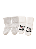 2er Set Babysocken "Born to be loved" und Grau gestreift