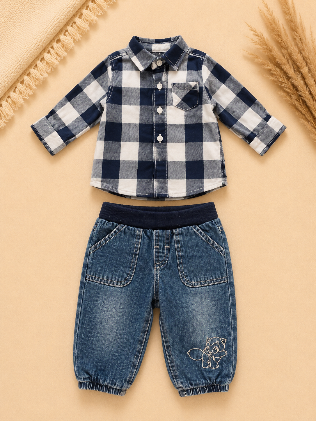 Baby-Set Karo-Hemd & Jeans C&A