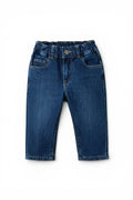 Jeans Blau Elastischer Bund Straight Fit