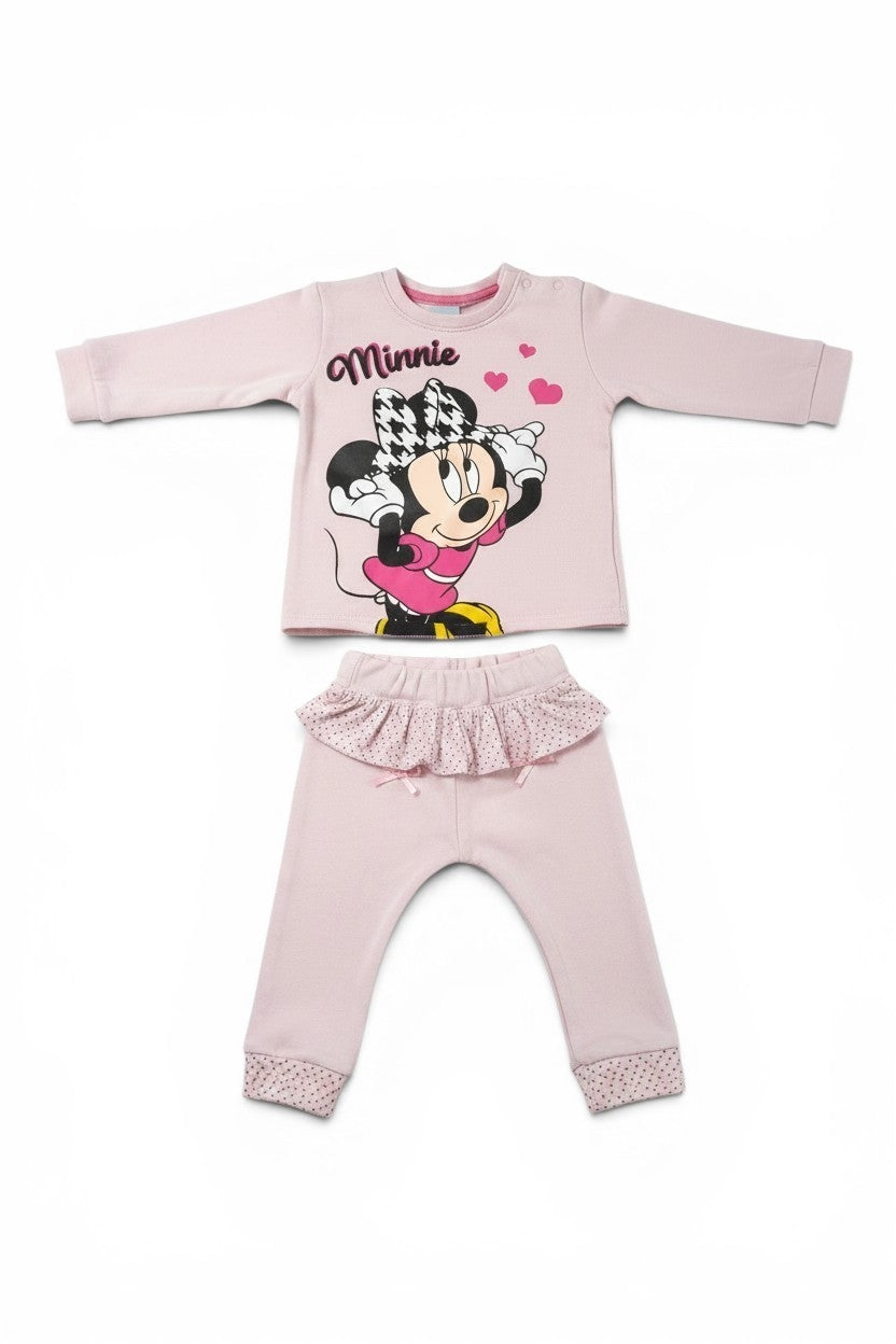Minnie Mouse Set Langarmshirt & Rüschenhose Rosa