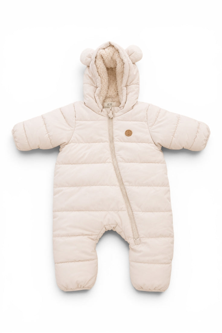 H&M Schneeanzug Creme Bärenohren