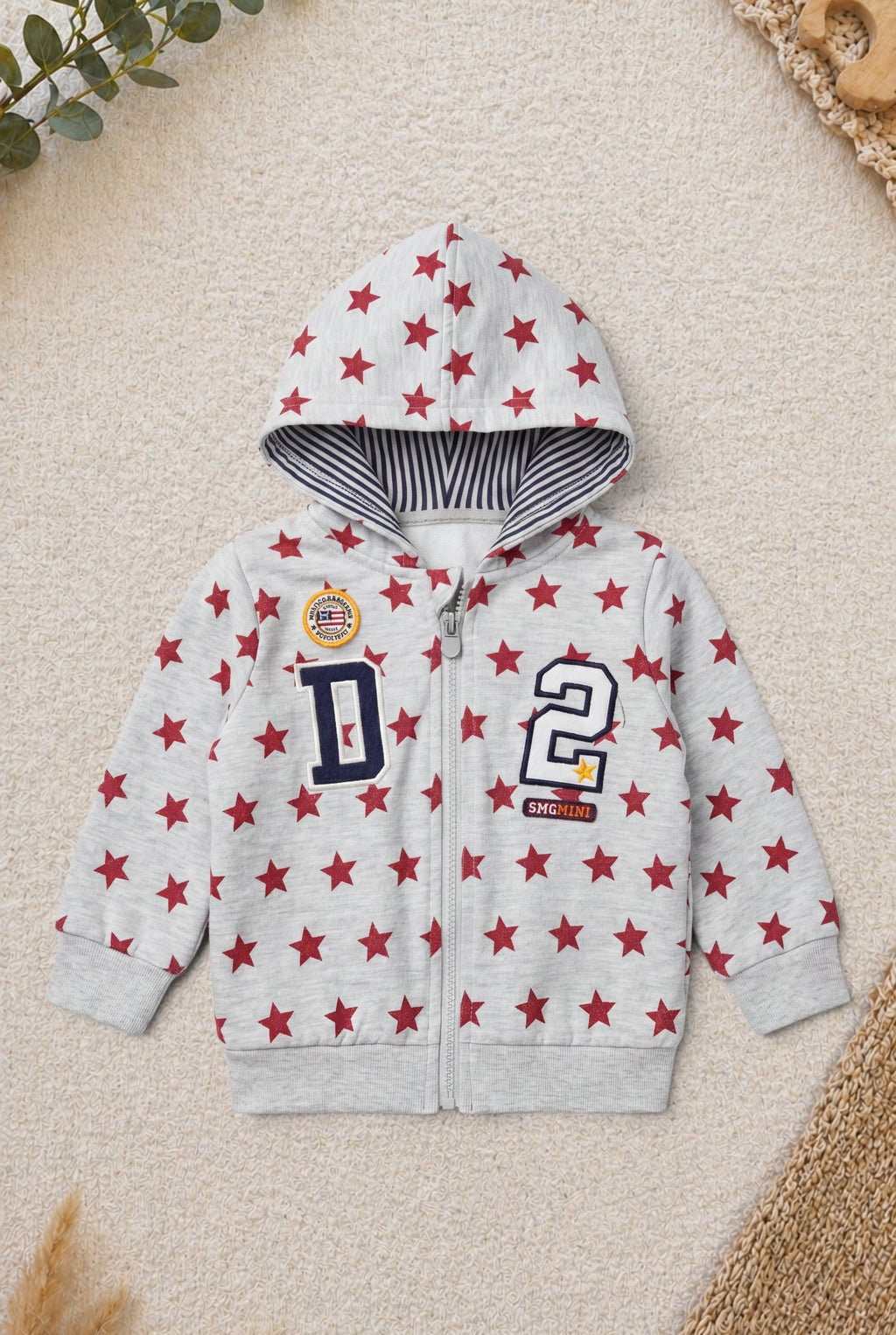 Zip-Hoodie Sterne-Allover