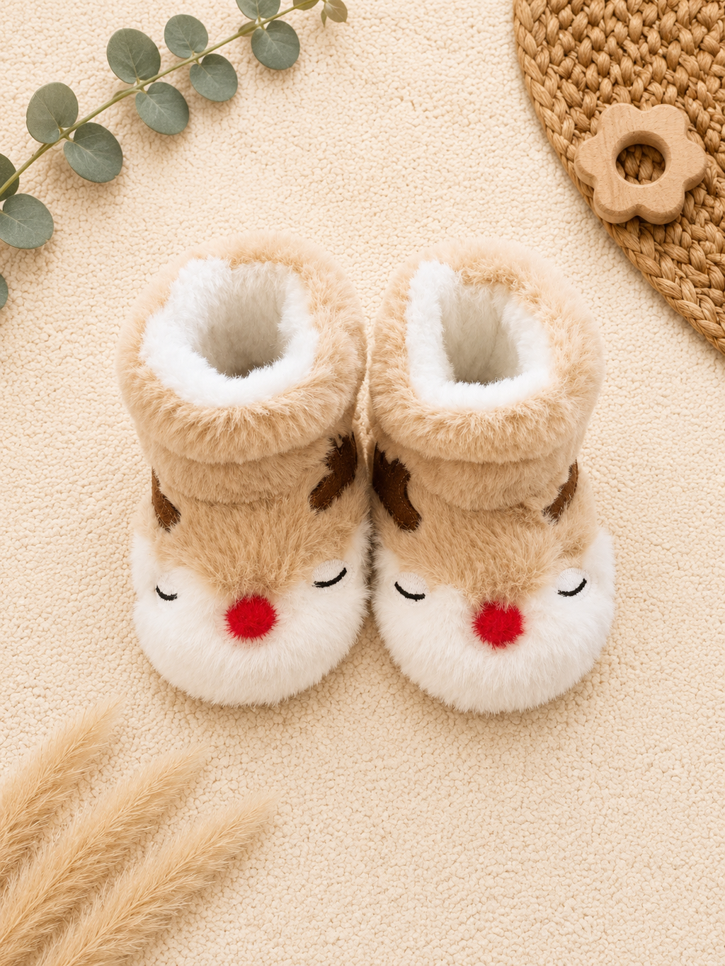 Baby-Boots Rentier Camel Plüsch