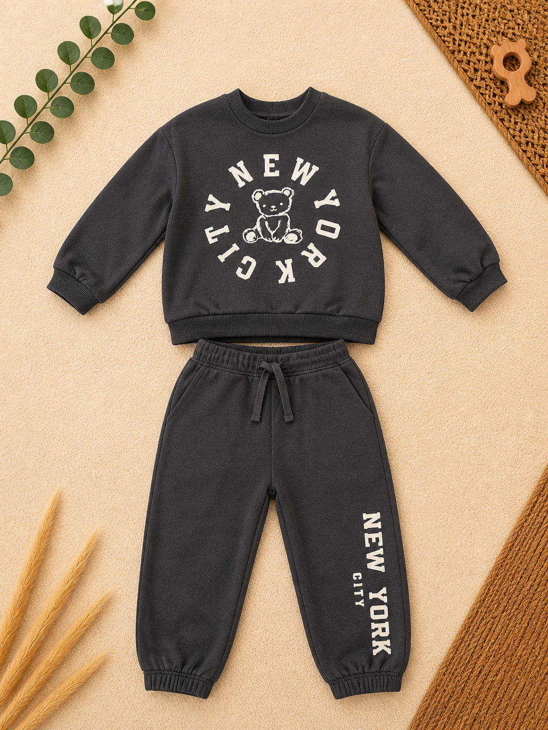 Baby-Set NYC Bär Sweatshirt & Jogginghose H&M