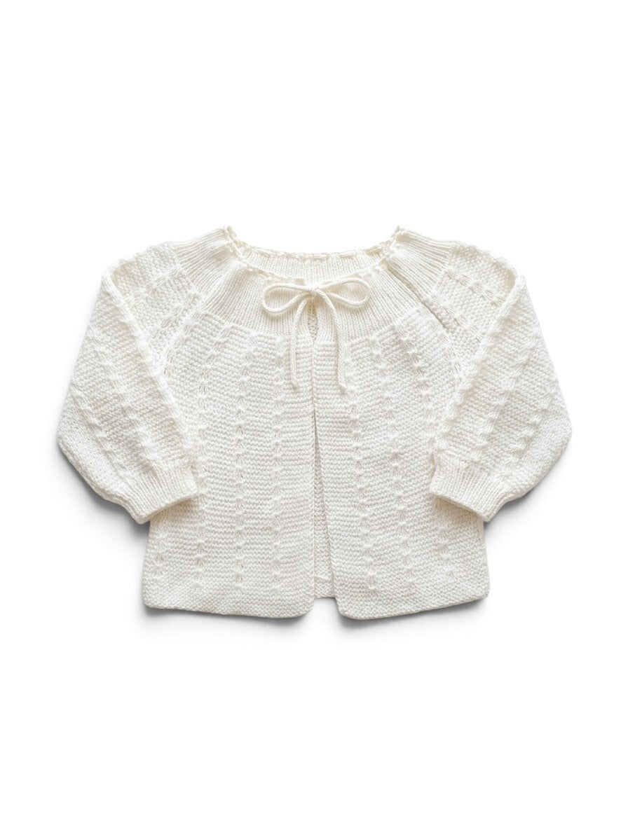 Strickjacke Creme Zopfmuster