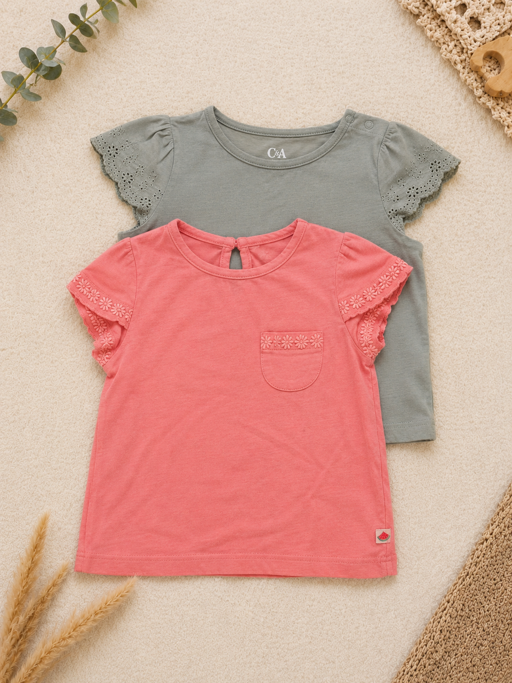 C&A 2er-Pack T-Shirt Rüschen