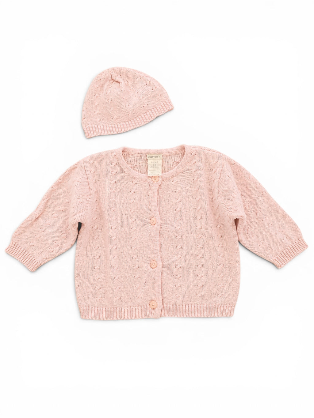 Carter's Baby-Set Strickjacke & Mütze Rosa