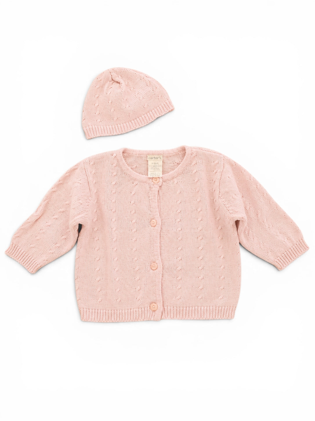 Carter's Baby-Set Strickjacke & Mütze Rosa