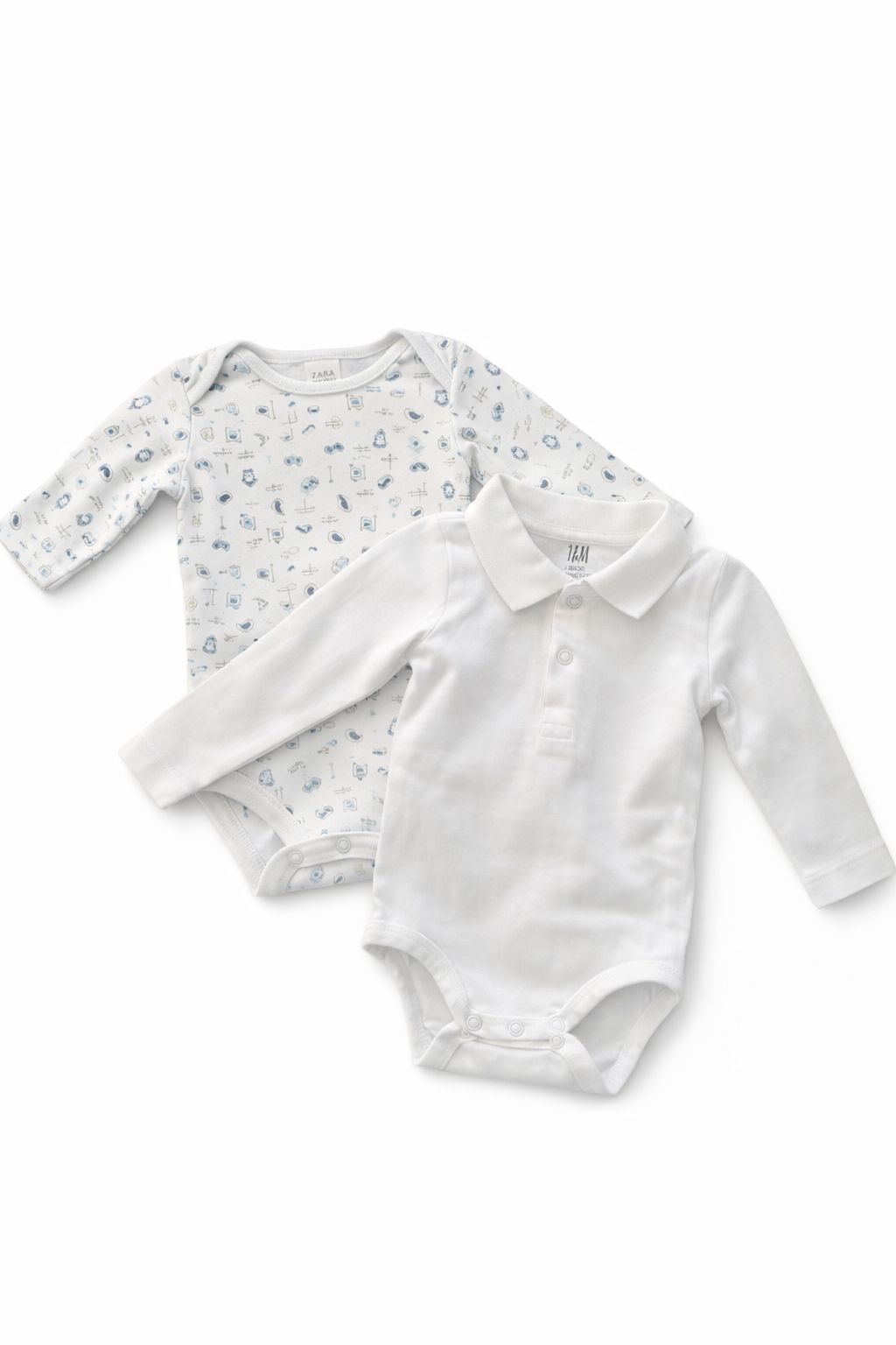 2er Set Baby Bodys H&M / Zara – Klassisch Weiss
