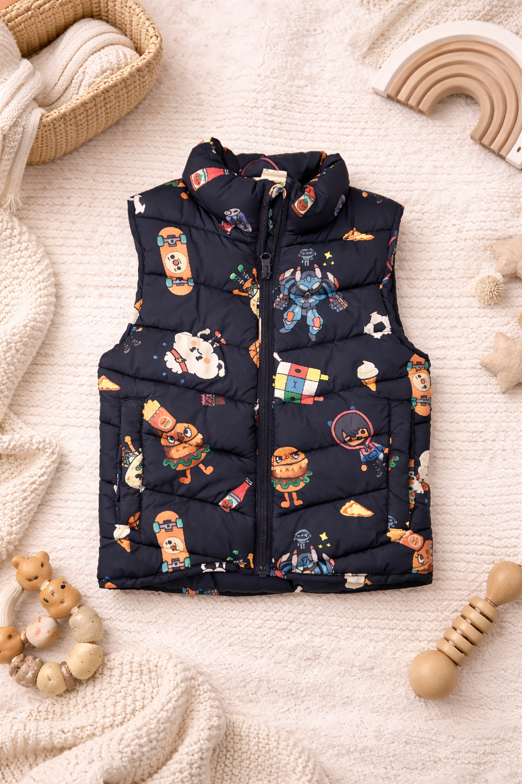 Gilet matelassé pour enfant avec imprimé coloré
