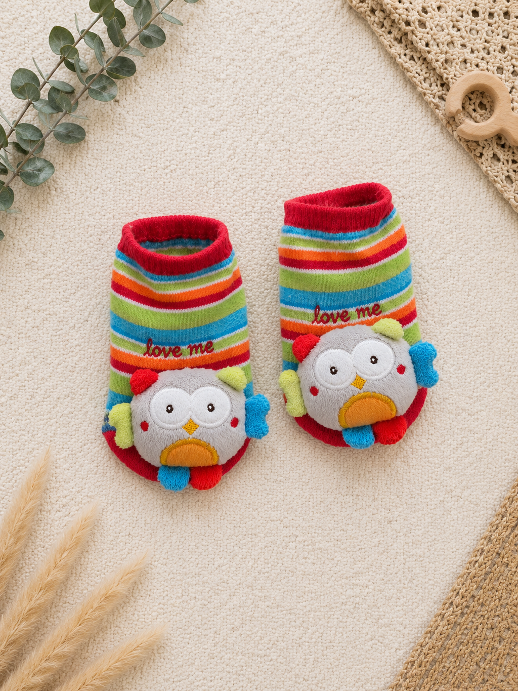 Baby Raschelsocken Eule