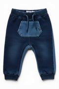 Name It Jogginghose Dunkelblau Denim-Look Känguru-Tasche