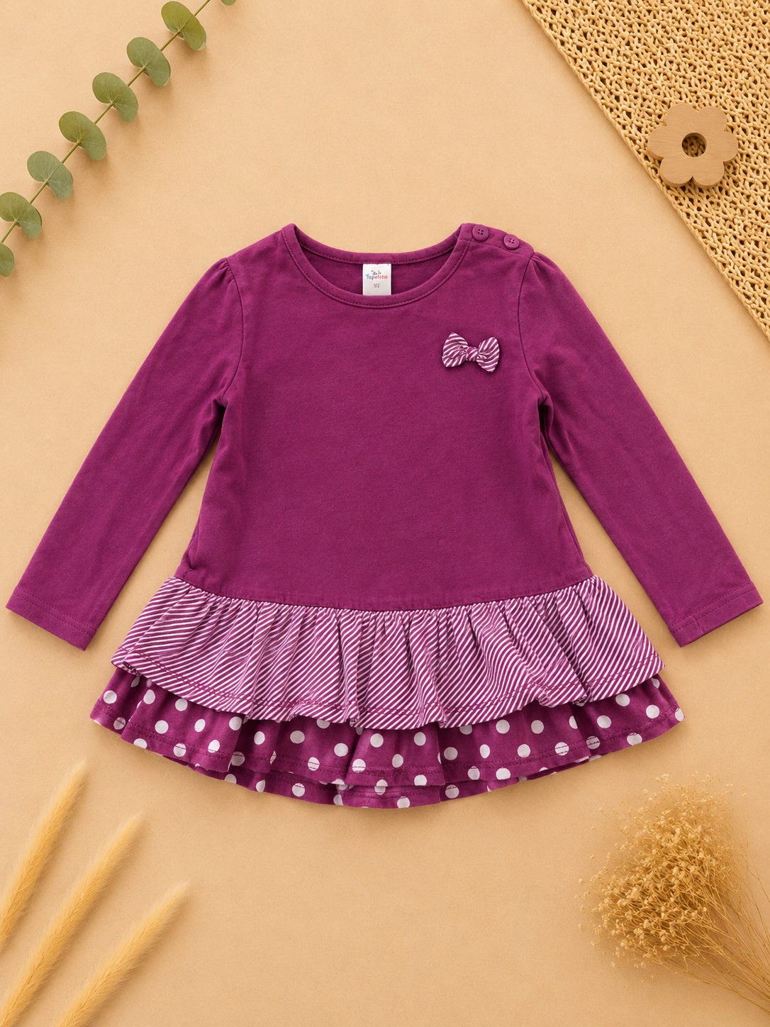 Kleid Lila Rüschen Schleife