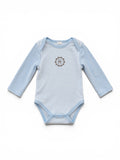 Baby-Langarm-Body Hellblau Gestreift