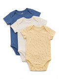 3er-Pack Body Blau Gestreift Gelb H&M/C&A