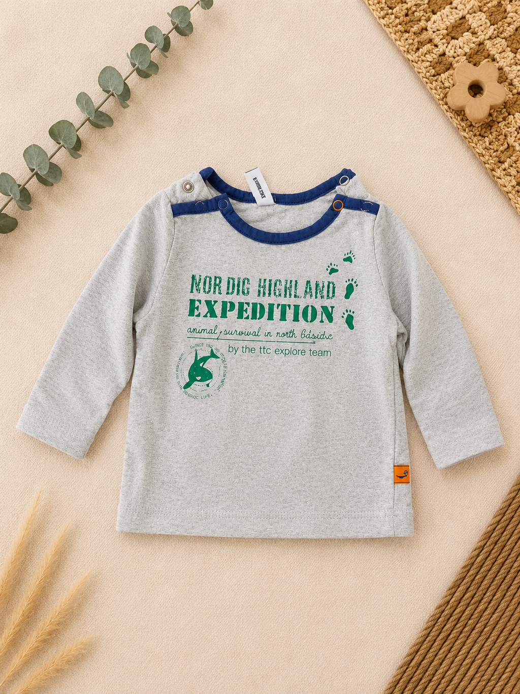 Langarm-Shirt Grau-Melé Nordic Highland Expedition