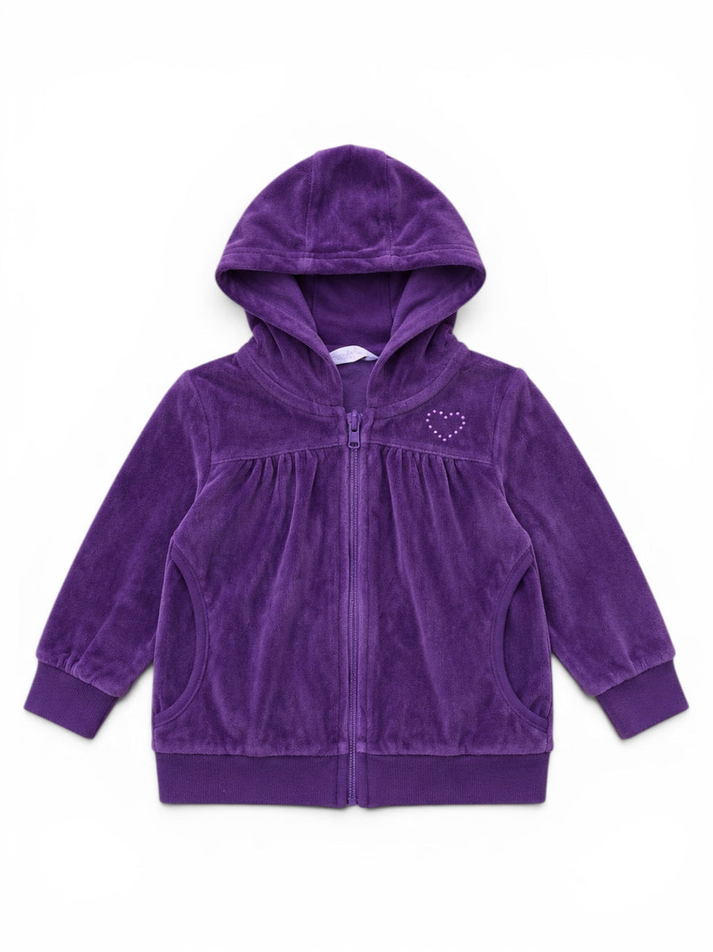 Sweatjacke Lila Velours Herz