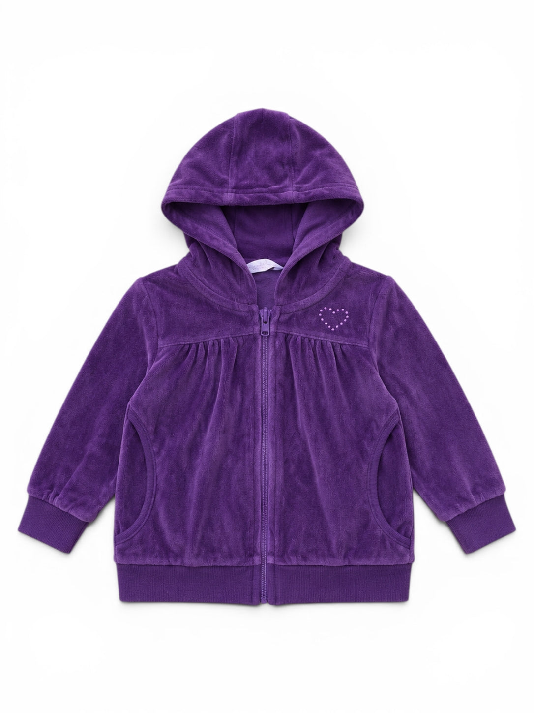 Sweatjacke Lila Velours Herz