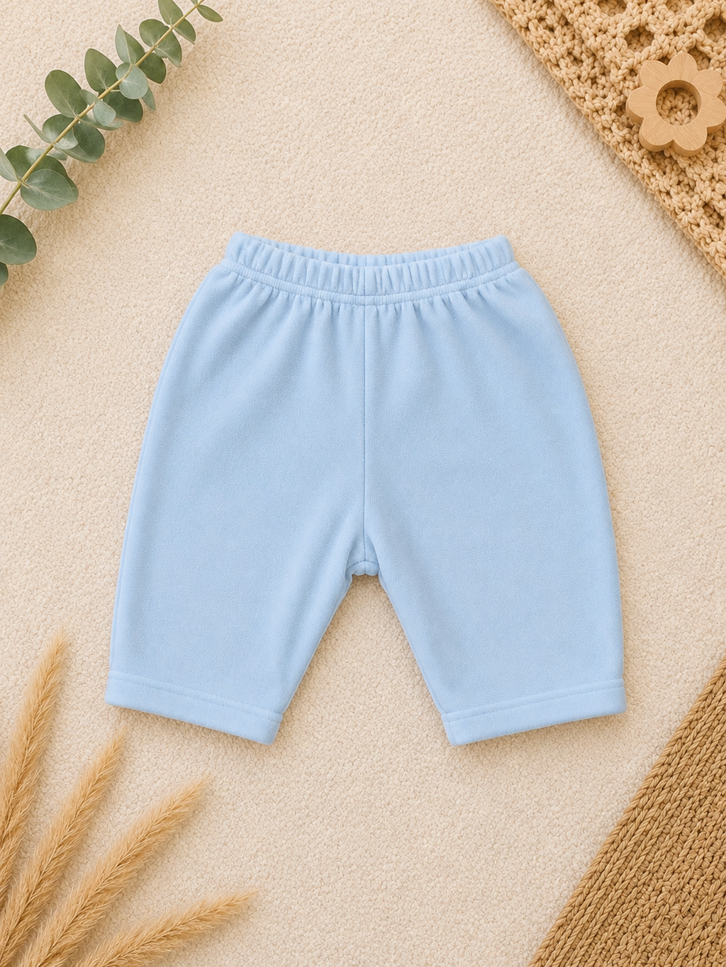Shorts hellblau Uni Elastischer Bund