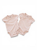 H&M 2er-Pack Wickelbodys Kurzarm Rosa Uni