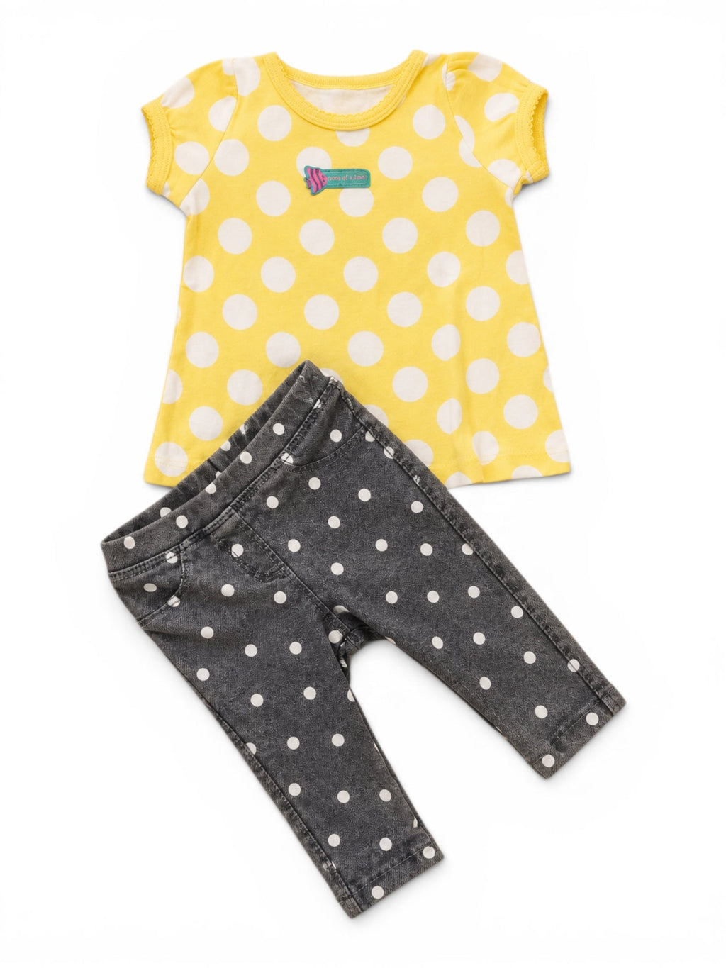 2er Set Top & Jeans Punkte