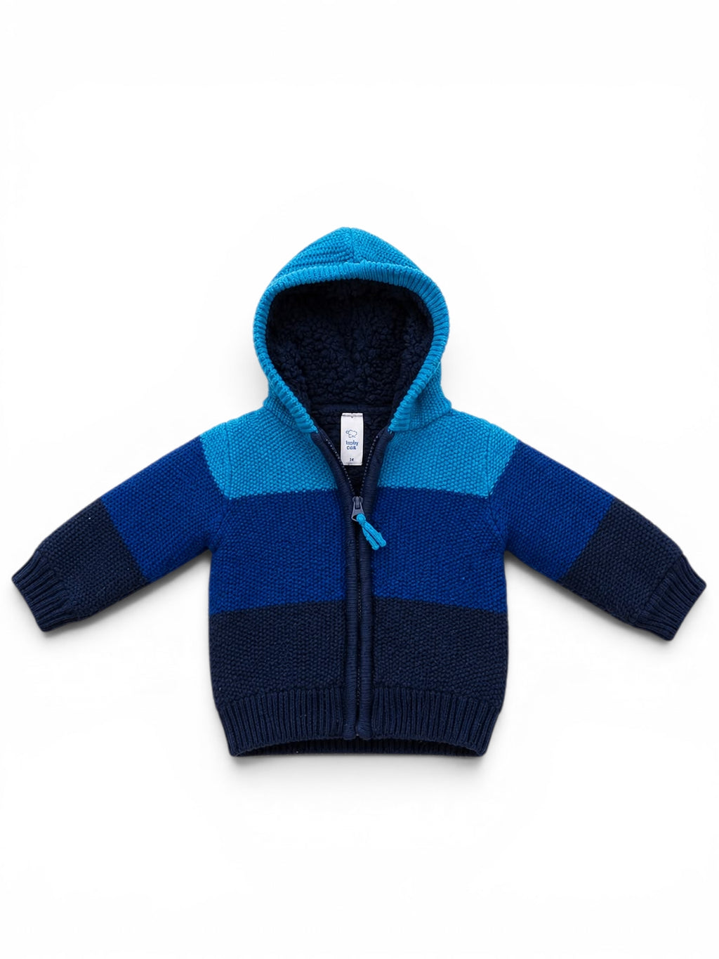 Baby-Strickjacke Colorblock Türkis/Blau/Navy