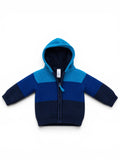 Baby-Strickjacke Colorblock Türkis/Blau/Navy