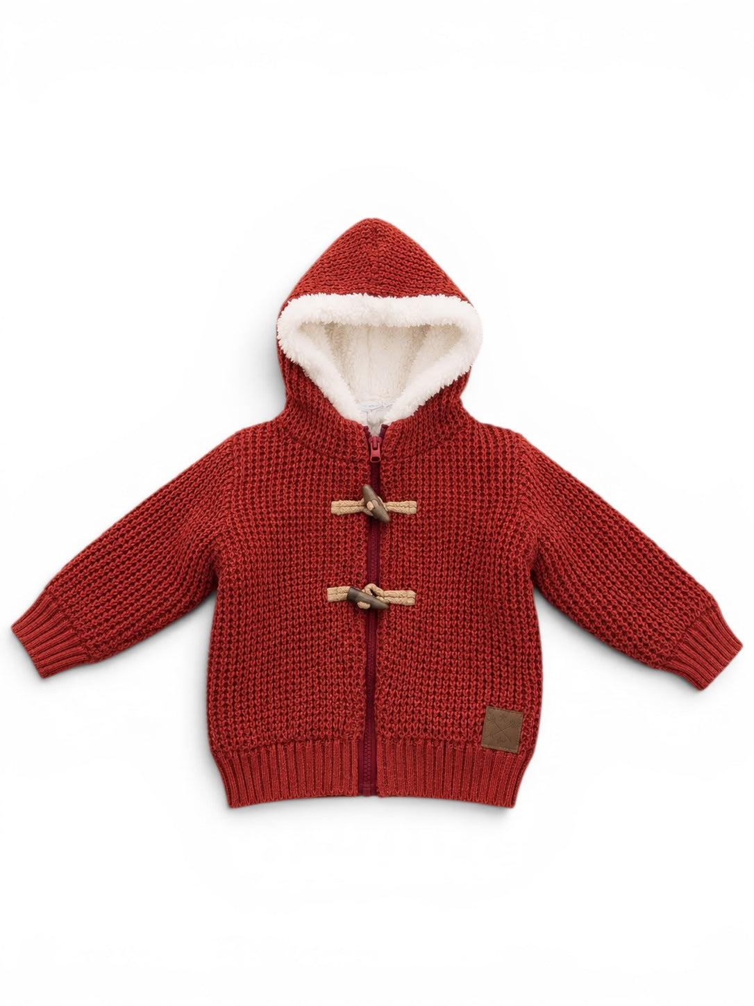 Baby-Strickjacke Rot Sherpa "Duffle"