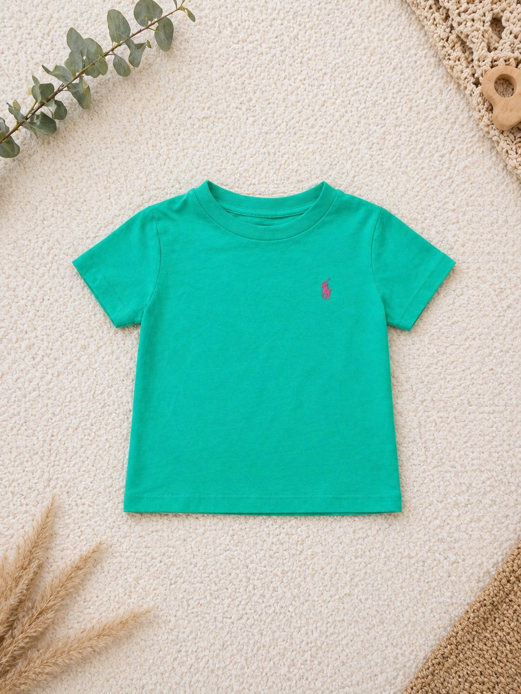Baby T-Shirt – Grün mit Polo-Logo Ralph Lauren