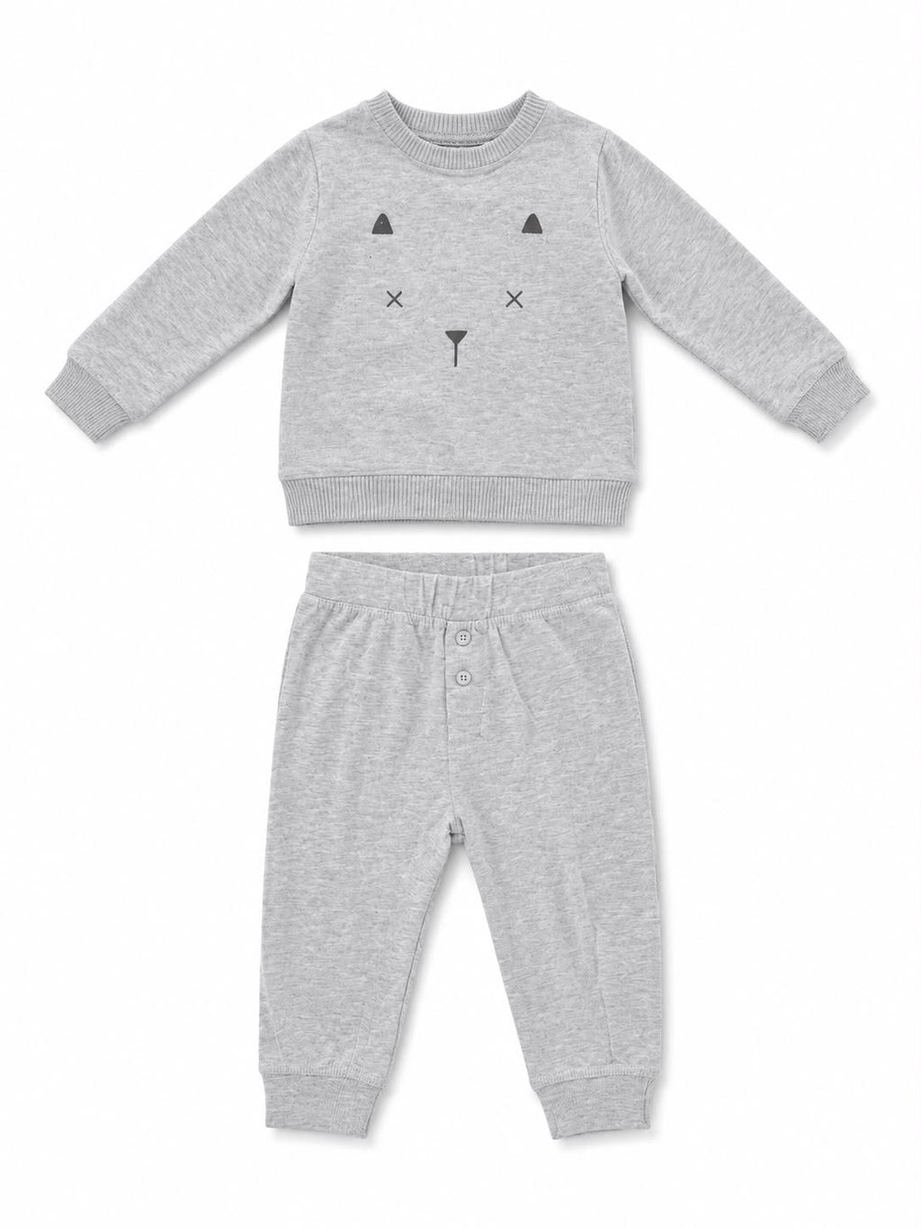 Set von RR Sweatshirt & Hose Grau Katze