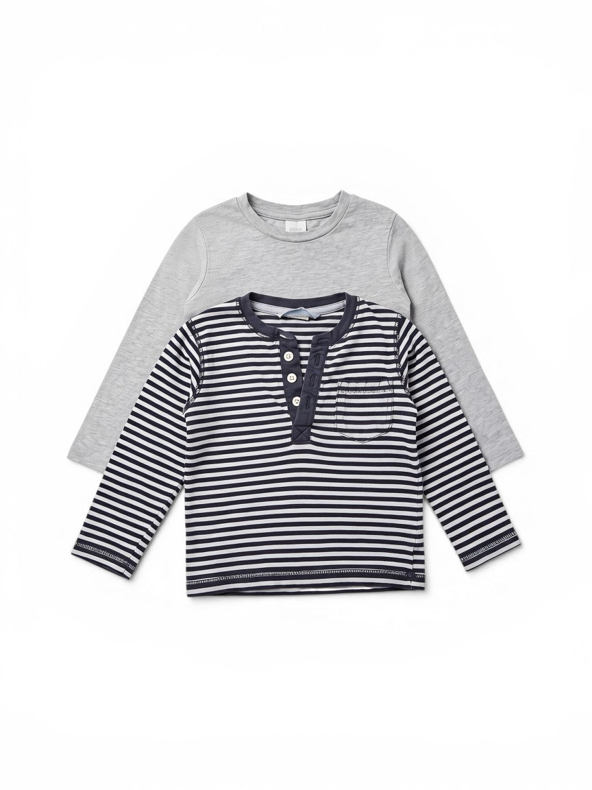 H&M 2er-Pack Shirts Grau