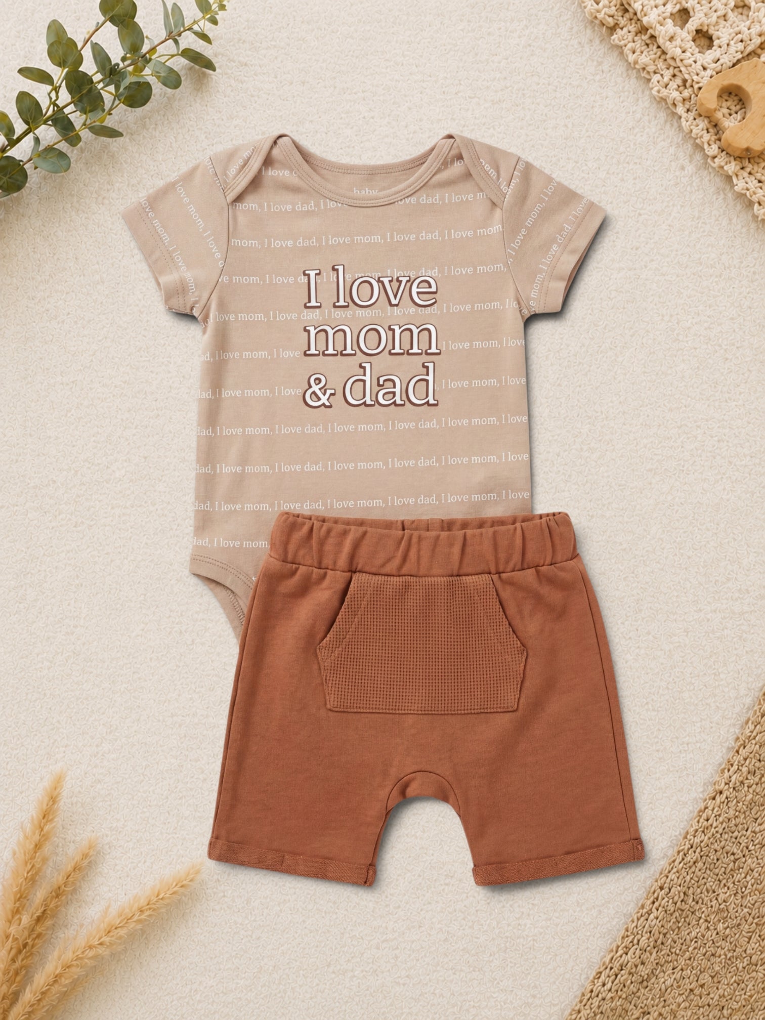 Set Beige I Love Mom & Dad C&A