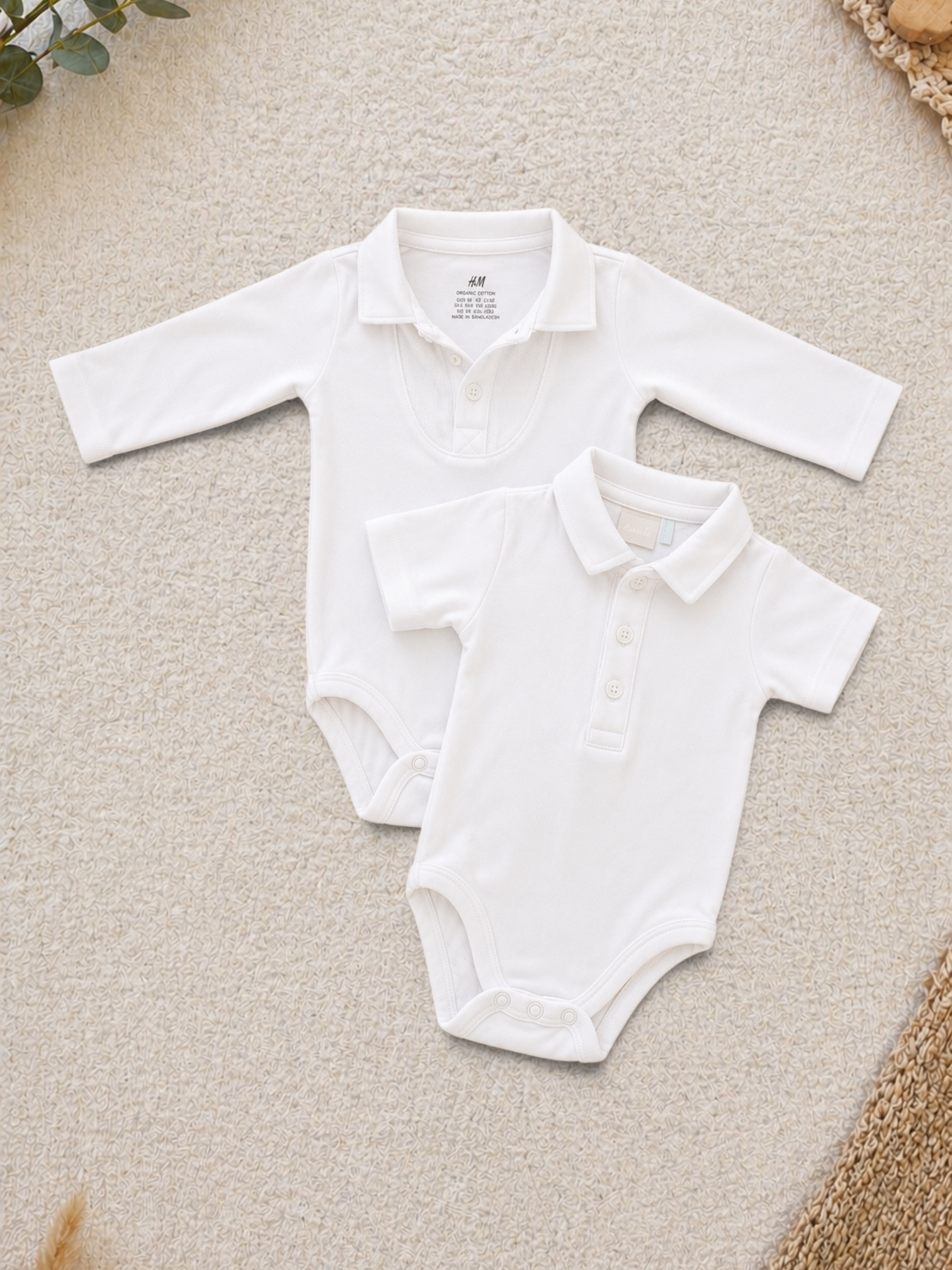 H&M 2er-Pack Body Weiss Polo