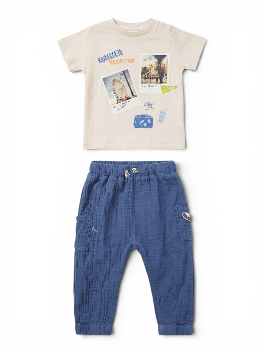 Set Sommer H&M T-Shirt & Musselin Hose