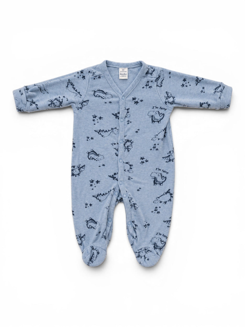 Schlafanzug Hellblau Dino