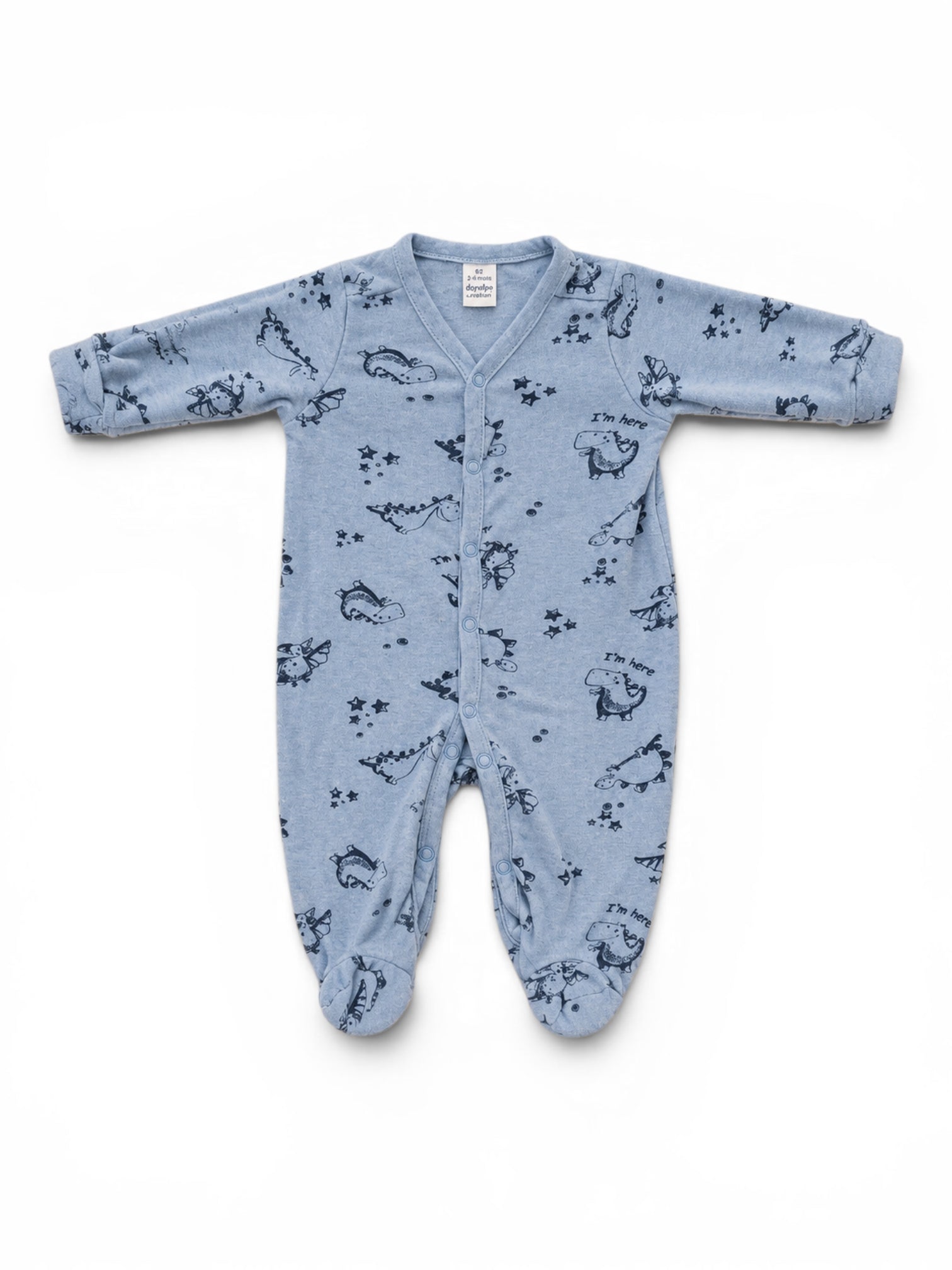 Schlafanzug Hellblau Dino
