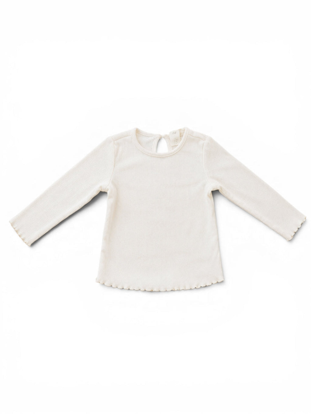 H&M Langarm-Shirt Creme Gerippt
