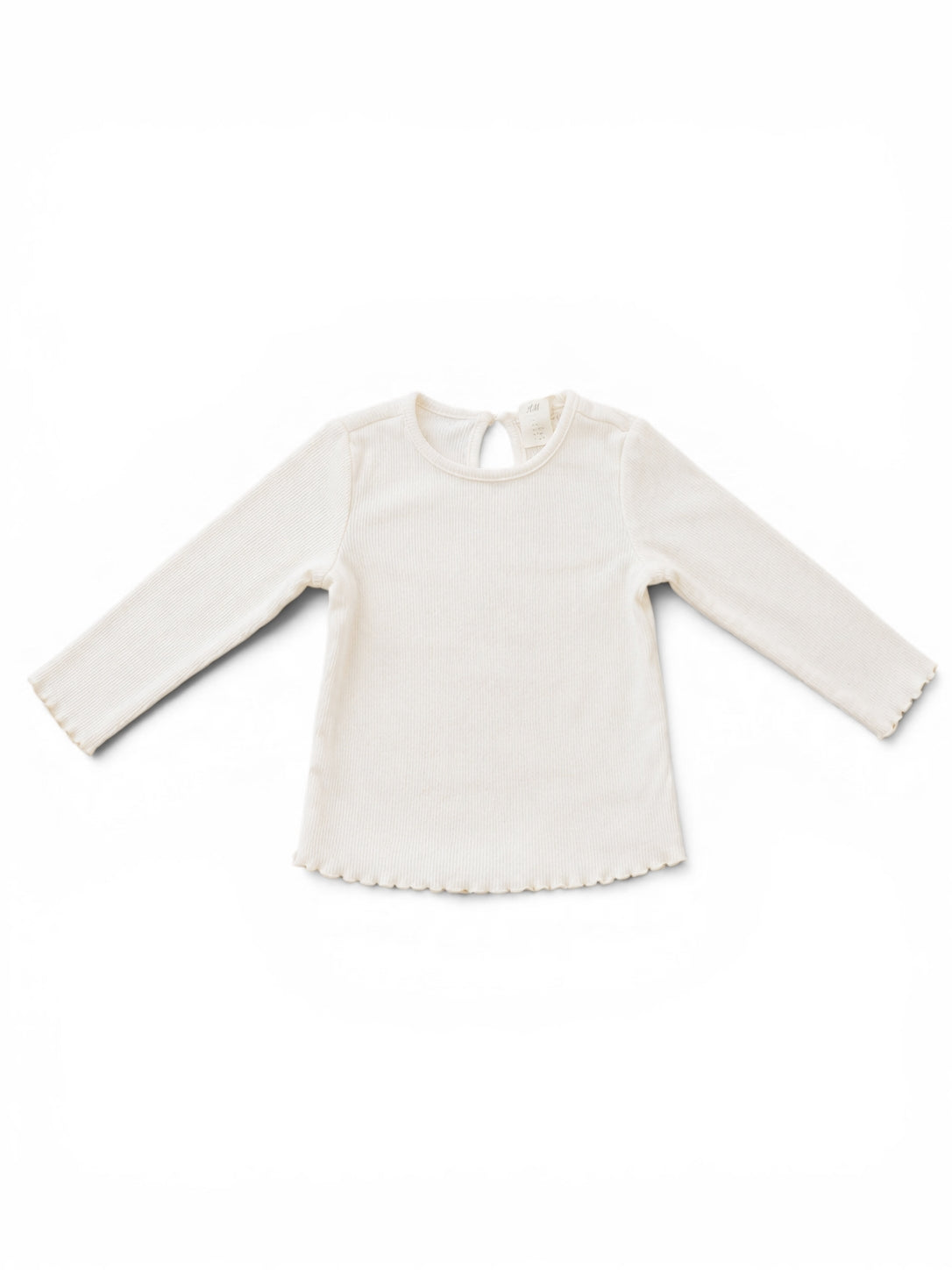 H&M Langarm-Shirt Creme Gerippt