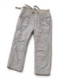 Hose Grau Blumen-Stickerei