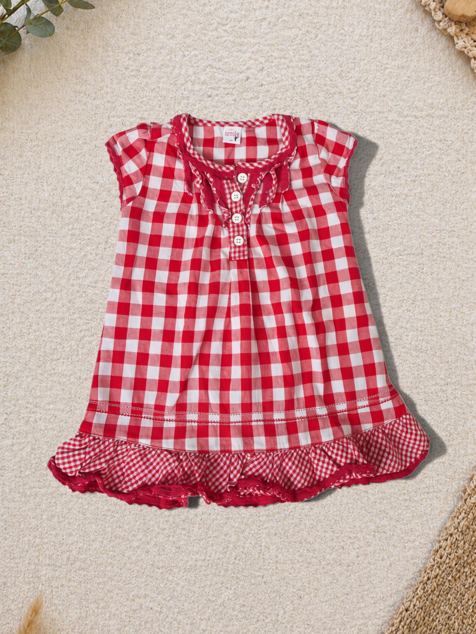 Smile Kleid Rot Rüschen